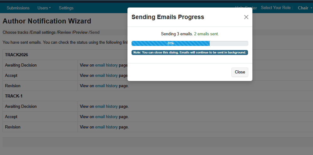 Author Notification Wizard