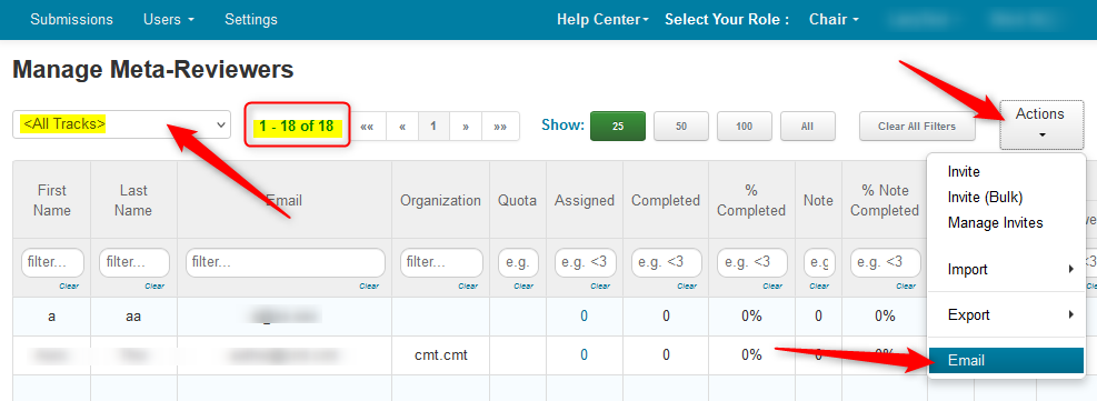 Email Meta-Reviewers