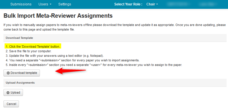 Import Meta-Reviewer Assignments