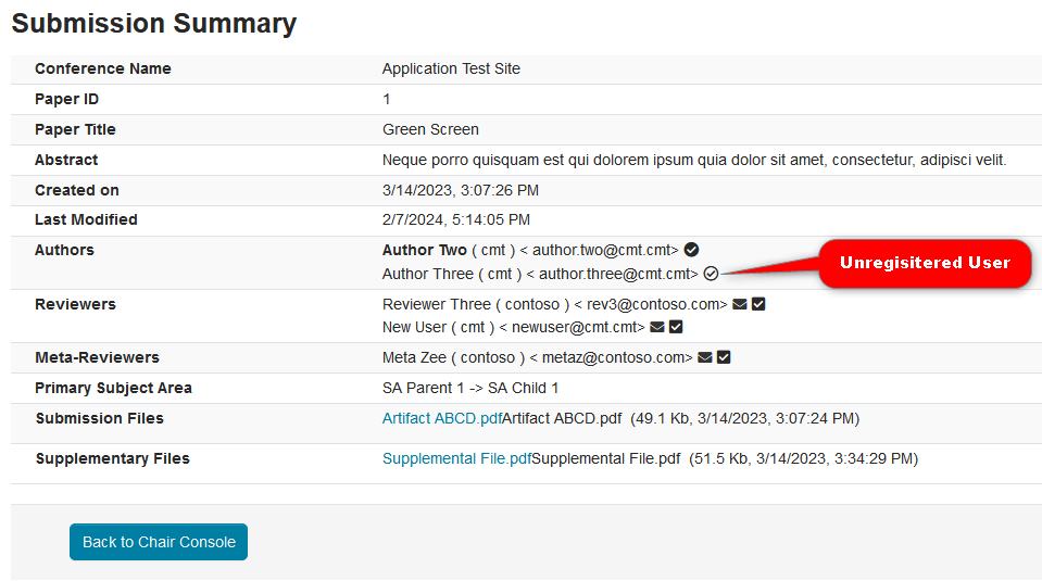 Manage Submissions