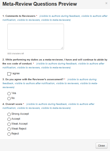 Meta-Review Questions