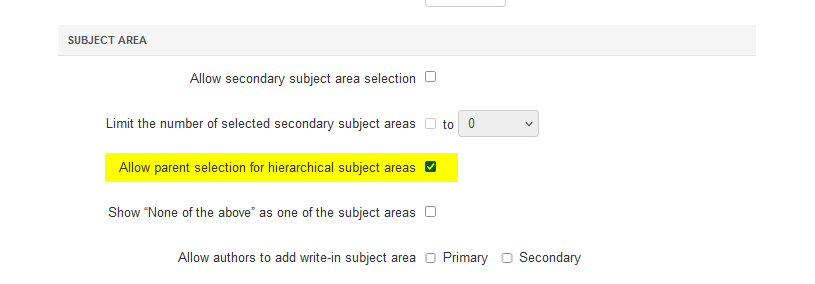 Subject Areas