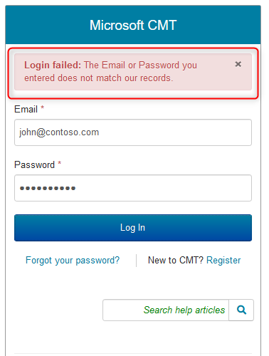 Login Errors