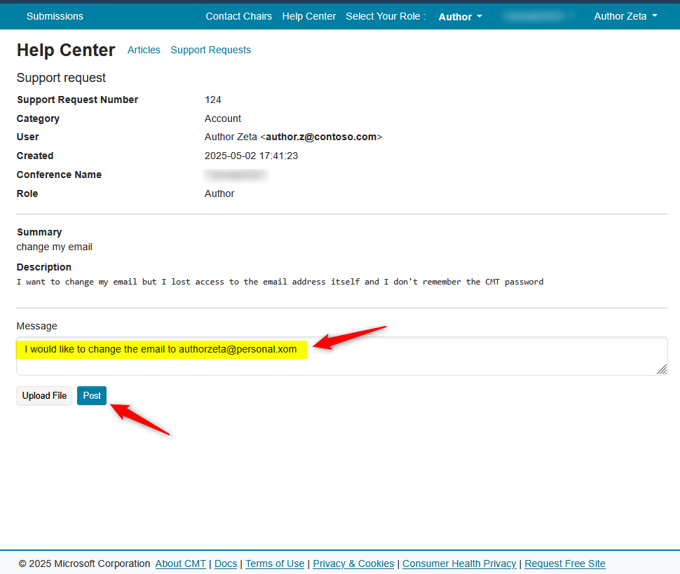 Create Support Ticket