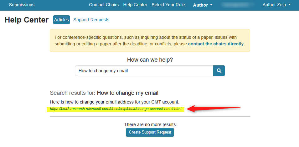 Create Support Ticket