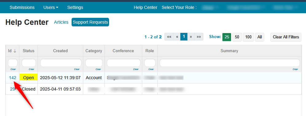Create Support Ticket