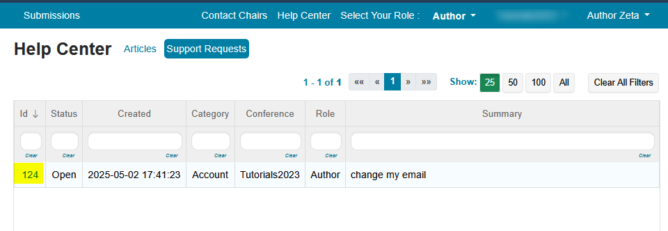 Create Support Ticket